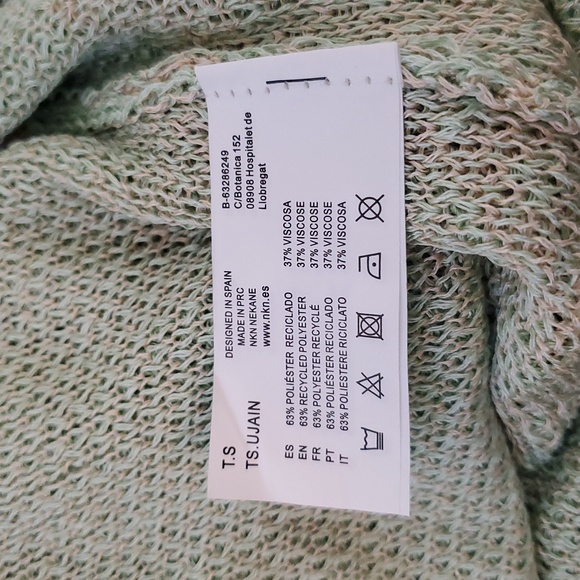 NKN Nekane Ujain Palm Tree Knit Tank Top Water Green Sand Peach Small NWT - Picture 8 of 11